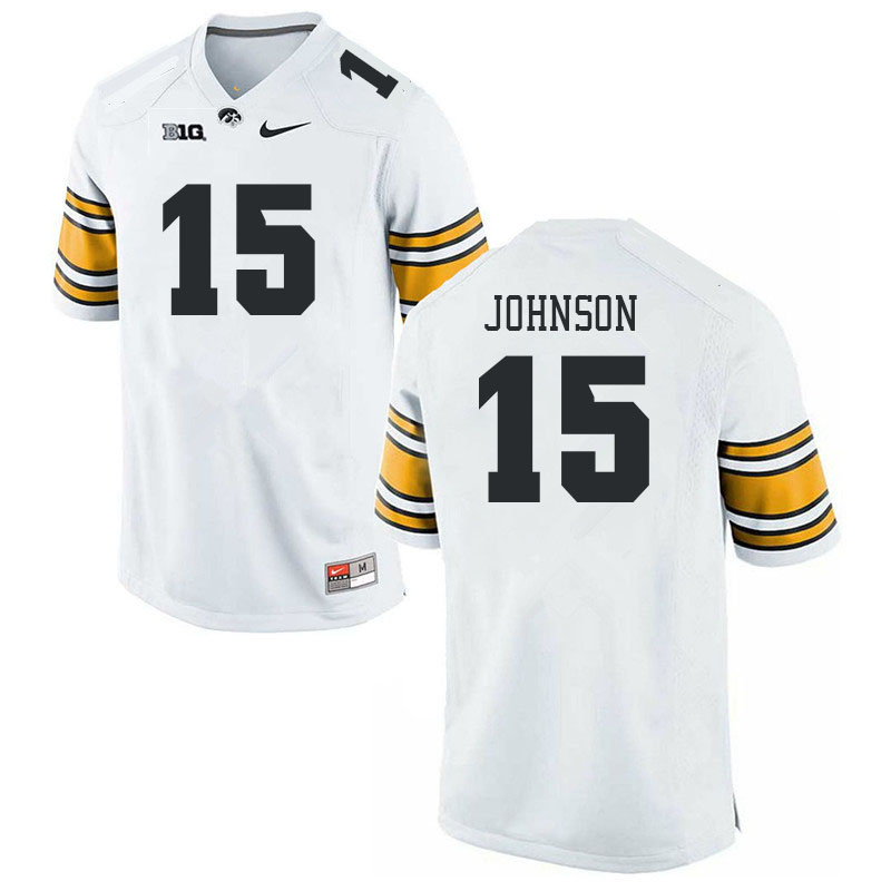 Men #15 Jack Johnson Iowa Hawkeyes College Football Jerseys Stitched-White
